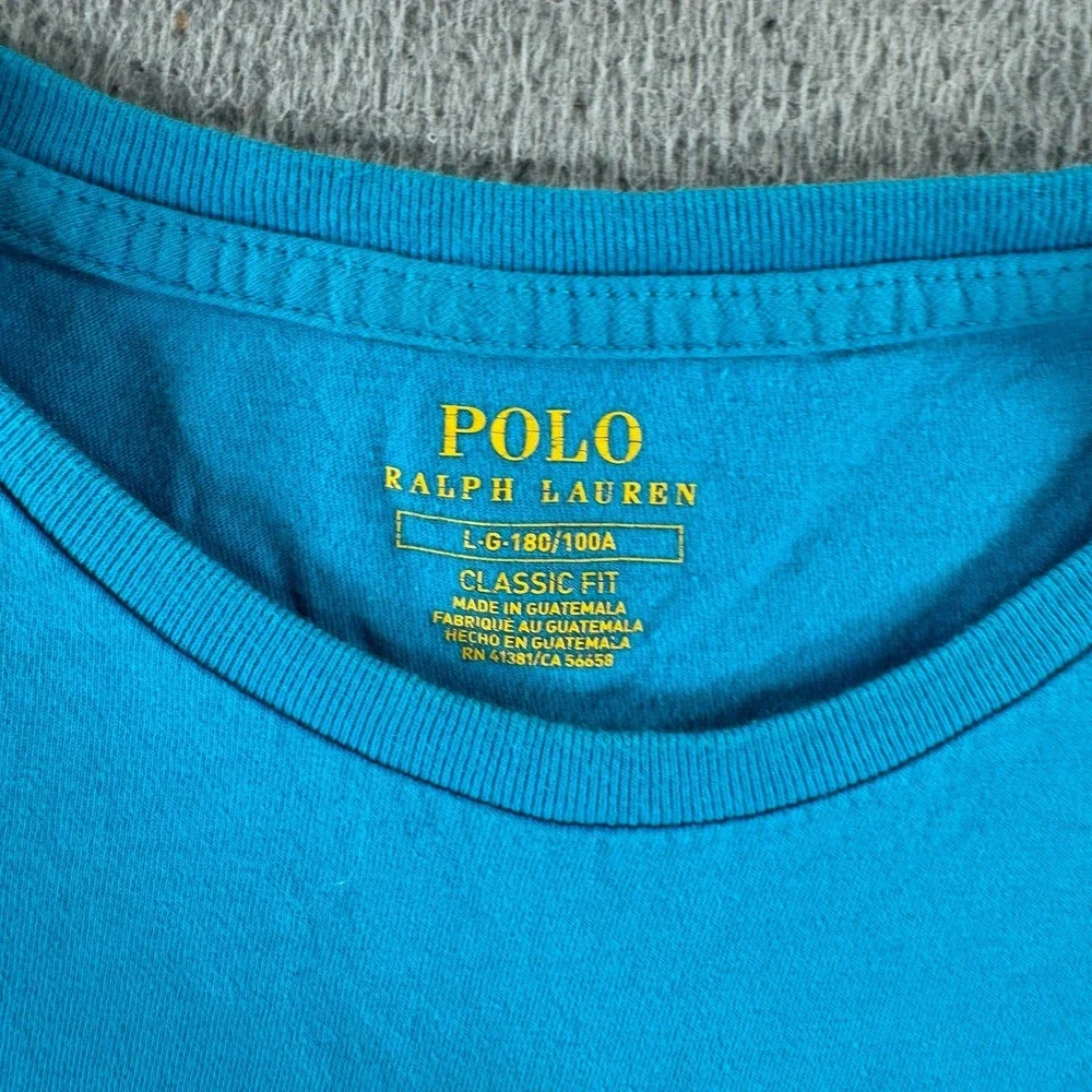 Polo Ralph Lauren Shirt Men's‎ Large Blue Classic Fit Big Pony Graphic Tee